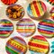 60 Pcs 60 Pcs Mexican Serape Fiesta Paper Plates 7" Disposable Fiesta Party Decor Mexico Stripes Dessert Plate Colorful Mexico Platter Supply for Cinco De Mayo Piñata Dinner Tableware